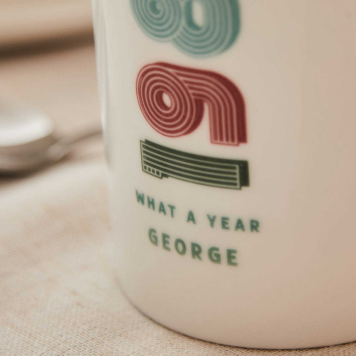 Personalised Retro Birthday Tall Mug by Made Yours