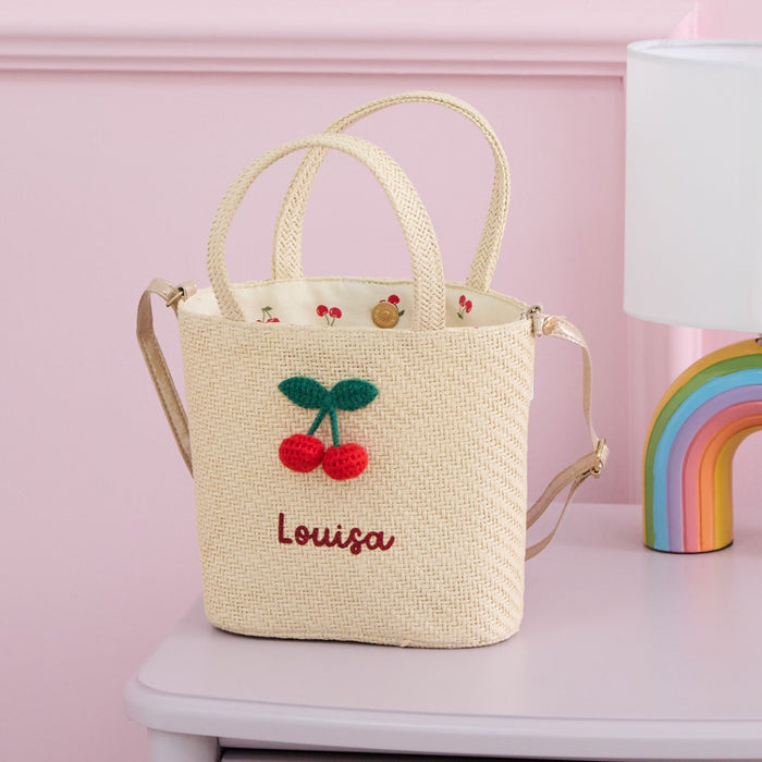 Personalised Rockahula Crochet Cherry Basket Bag