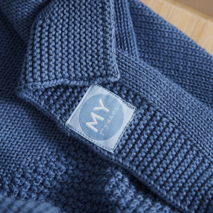 Personalised Rocketship Mid Blue Shawl