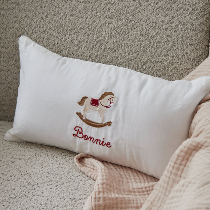 Personalised Rocking Horse Linen Cushion