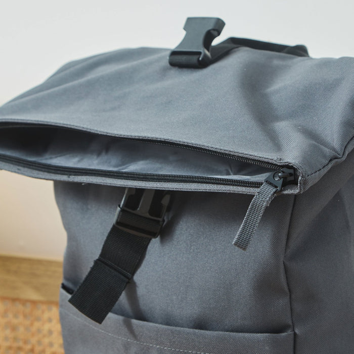 Personalised Roll Top Backpack in Anthracite