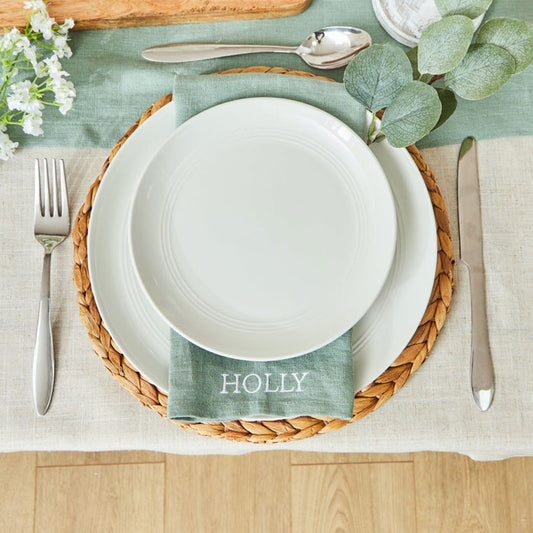 Personalised Rosemary Linen Napkin in Bold Font by Made Yours