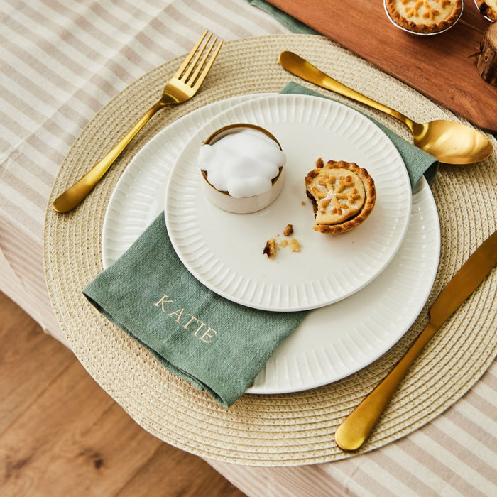 Personalised Rosemary Linen Napkin in Bold Font by Made Yours