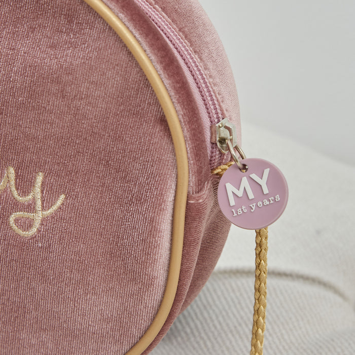 Personalised Round Velvet Handbag