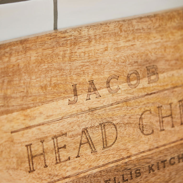 Personalised Rustic Head Chef Chopping Board