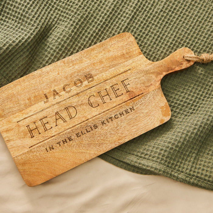 Personalised Rustic Head Chef Chopping Board
