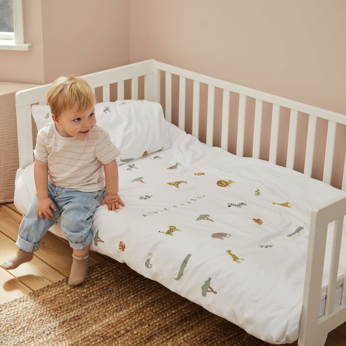 Personalised Safari Animals Toddler Duvet and Pillow Set 150x120cm