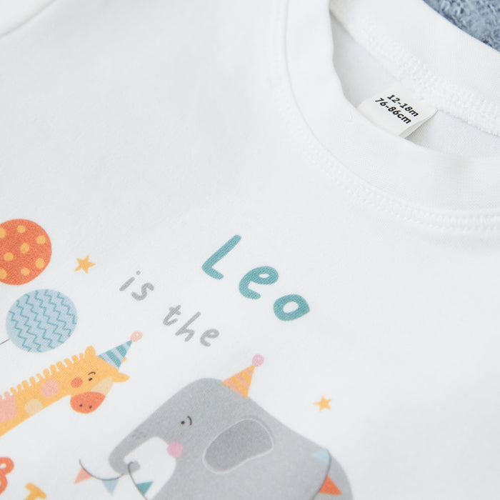 Personalised Safari Birthday Boy White T-Shirt