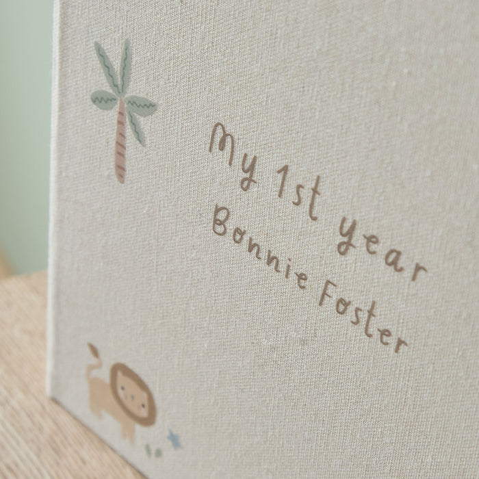 Personalised Safari Linen Record Book