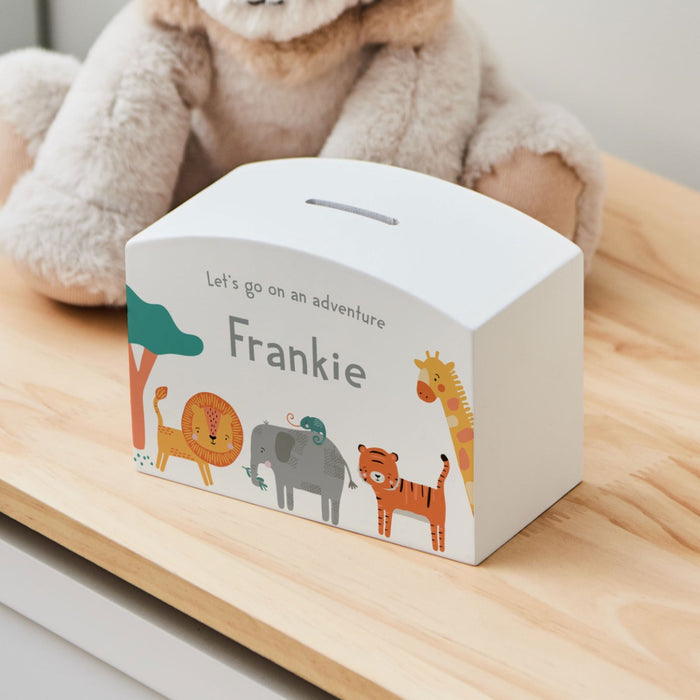 Personalised Safari Money Box FSC®