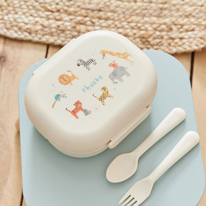 Personalised Safari Print Mushie Lunchbox