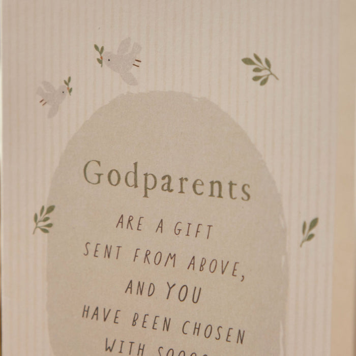 Personalised Sage Godparents Christening Greeting Card