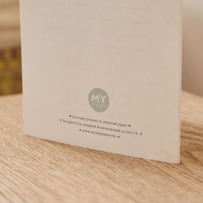 Personalised Sage Godparents Christening Greeting Card