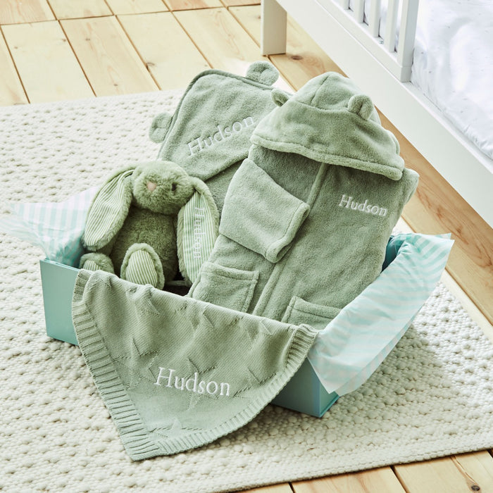 Personalised Sage Green Bedtime Essentials Gift Set