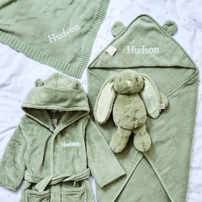 Personalised Sage Green Bedtime Essentials Gift Set