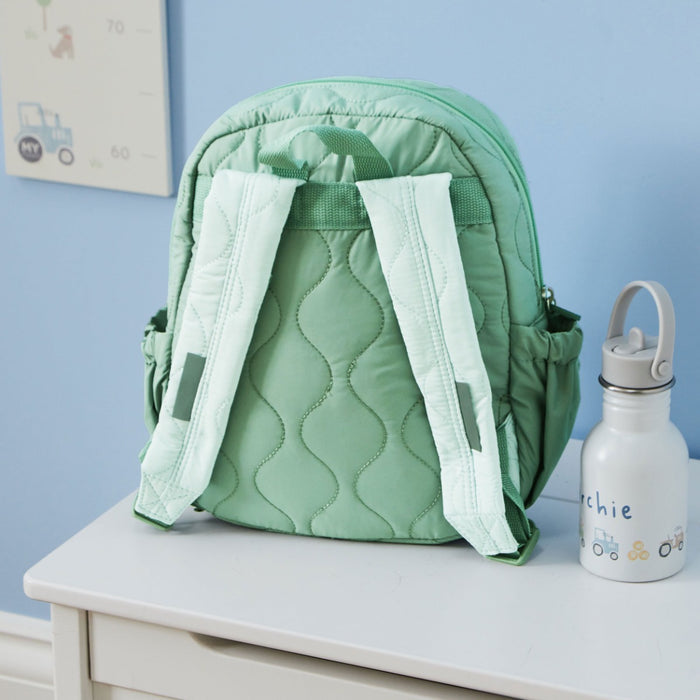 Personalised Sage Quilted Tractor Backpack