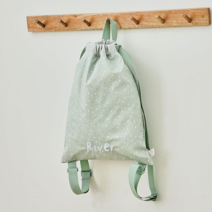 Personalised Sage Spot Drawstring Bag