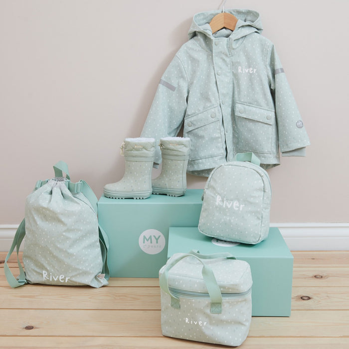 Personalised Sage Spot Rain Mac