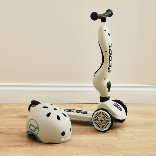 Personalised Scoot and Ride Grey Highway Kick 1 Scooter & Helmet Gift Set