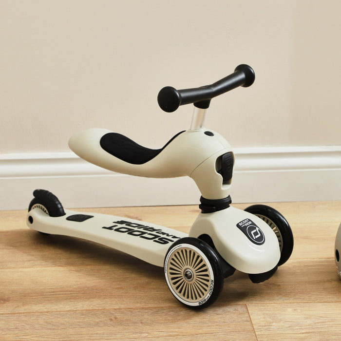 Personalised Scoot and Ride Grey Highway Kick 1 Scooter & Helmet Gift Set