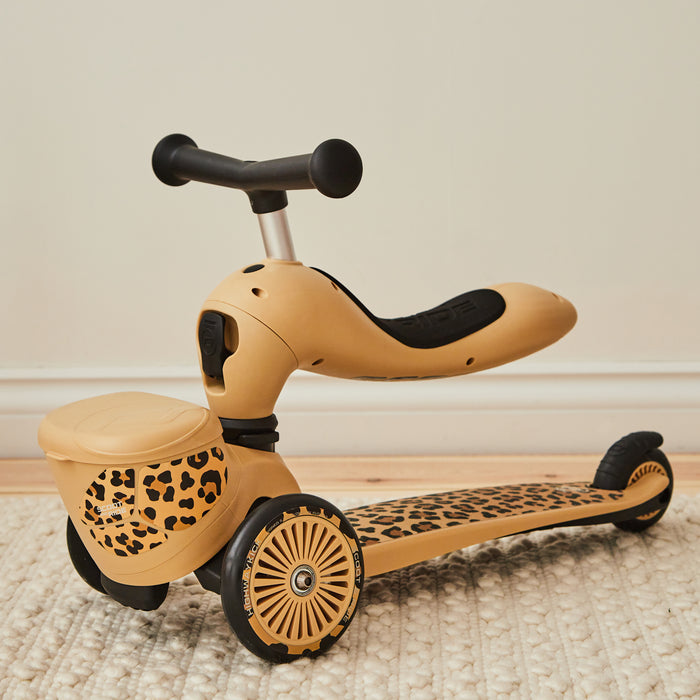 Personalised Scoot and Ride Leopard Highway Kick 1 Scooter & Helmet Gift Set