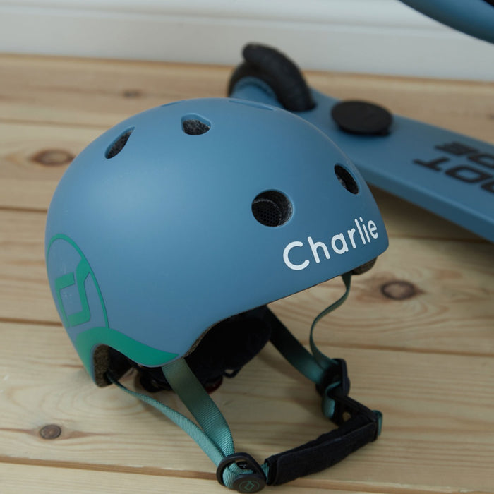 Personalised Scoot & Ride Push & Go Steel Scooter & Helmet Gift Set