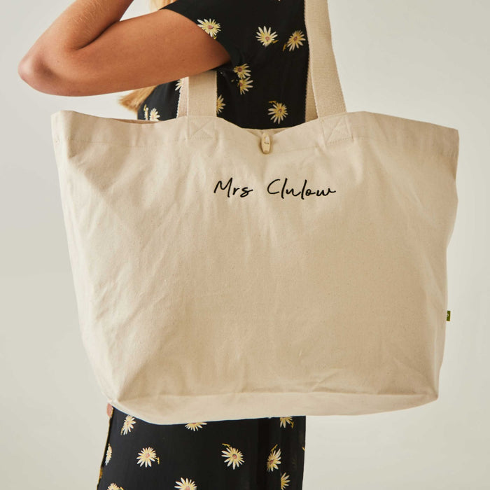 Personalised Script Canvas Tote Bag by Made Yours