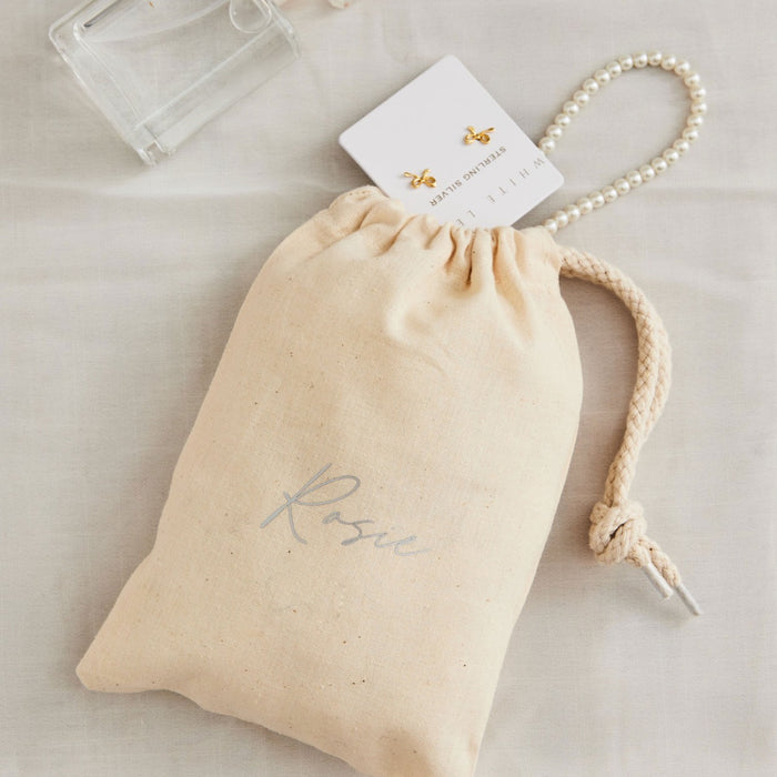 Personalised Script Font Drawstring Gift Bag