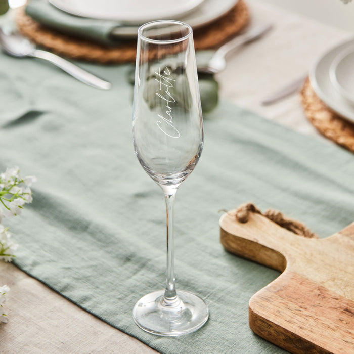 Personalised Script Name Crystal Champagne Flute