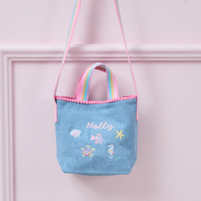 Personalised Seashell Denim Handbag