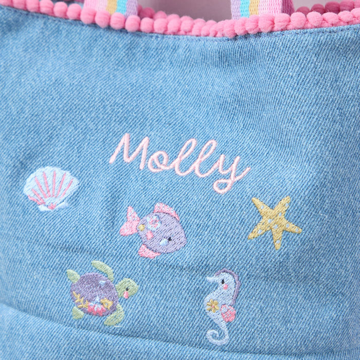Personalised Seashell Denim Handbag
