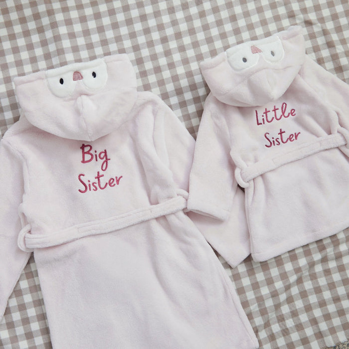 Personalised Sibling Pink Penguin Robes Gift Set