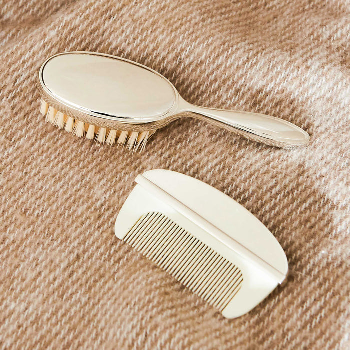 Personalised Silver-Plated Christening Brush & Comb Set