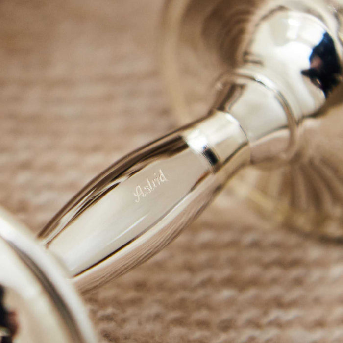 Personalised Silver-Plated Christening Rattle