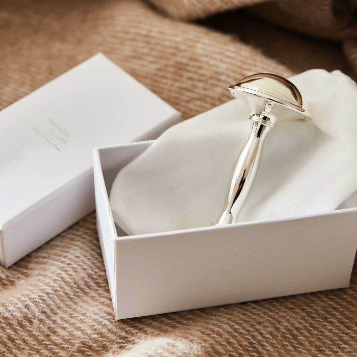 Personalised Silver-Plated Christening Rattle