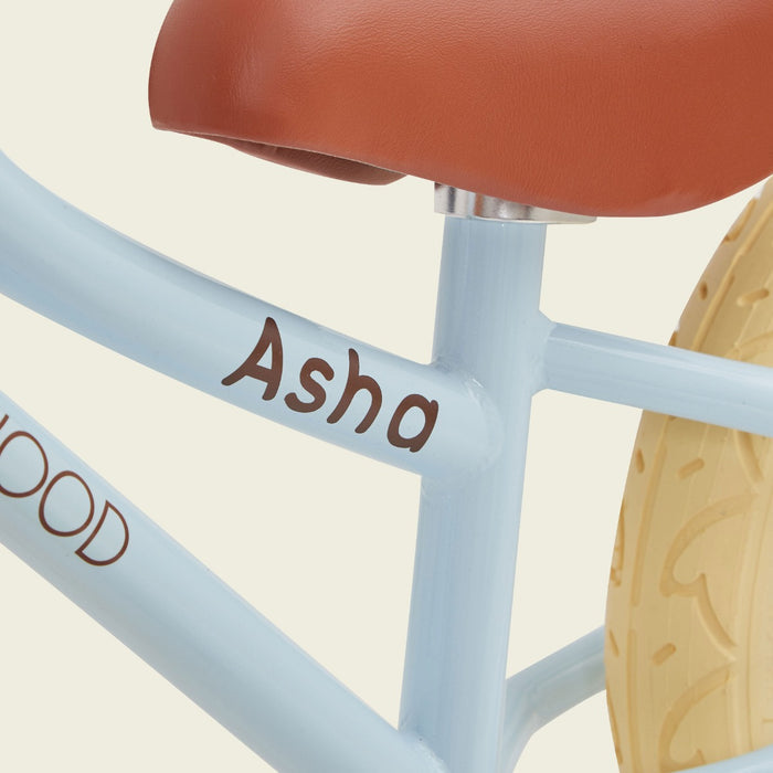 Personalised Sky Blue Banwood First Go Balance Bike and Helmet Gift Set