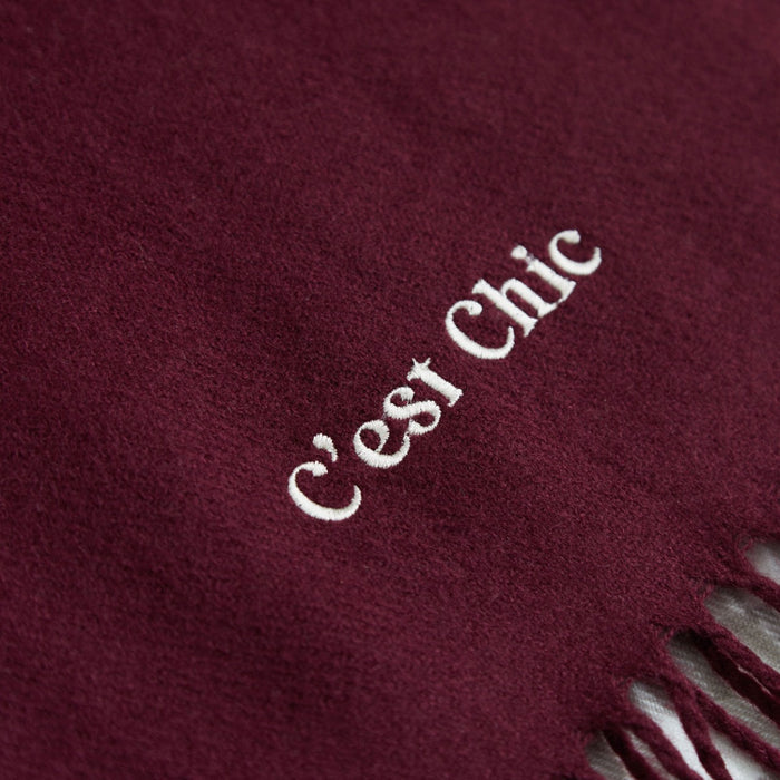 Personalised Slogan Long Burgundy Tassled Scarf