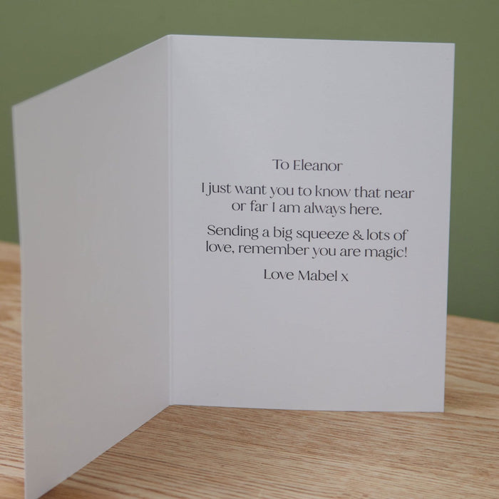 Personalised Slogan Rectangle Card in Red/Pink