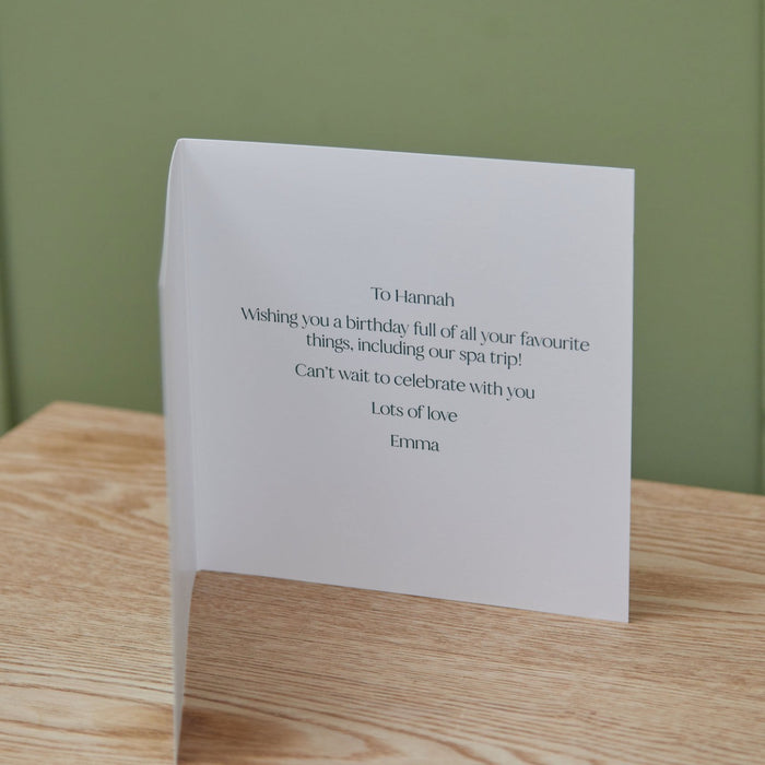 Personalised Slogan Square Card in Green/Blue