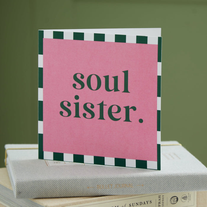 Personalised Slogan Square Card in Pink/Green