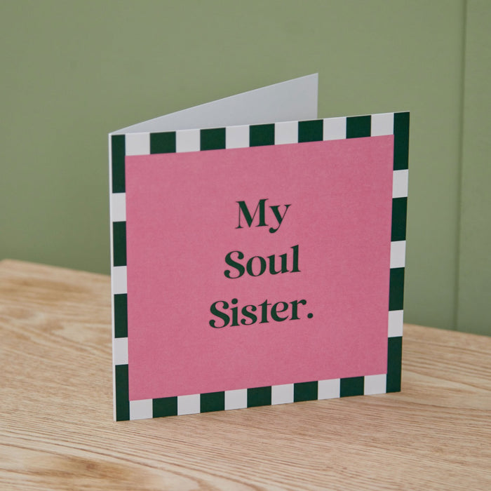 Personalised Slogan Square Card in Pink/Green