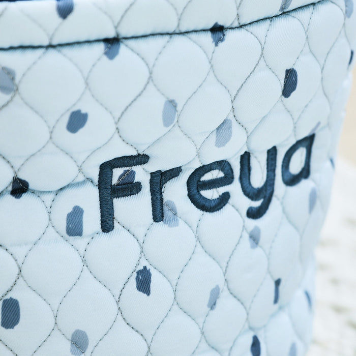 Personalised Small Blue Polka Dot Storage Bag
