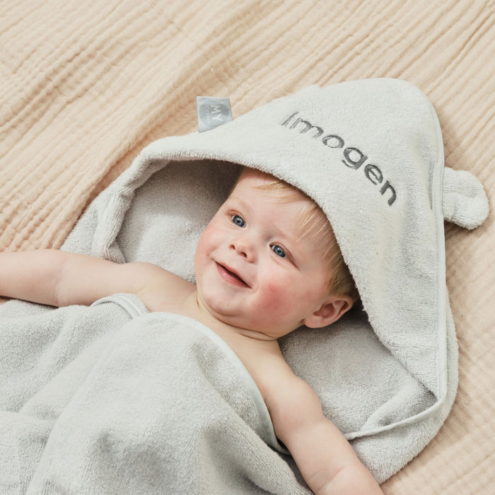 Personalised Small Grey Hooded Towel