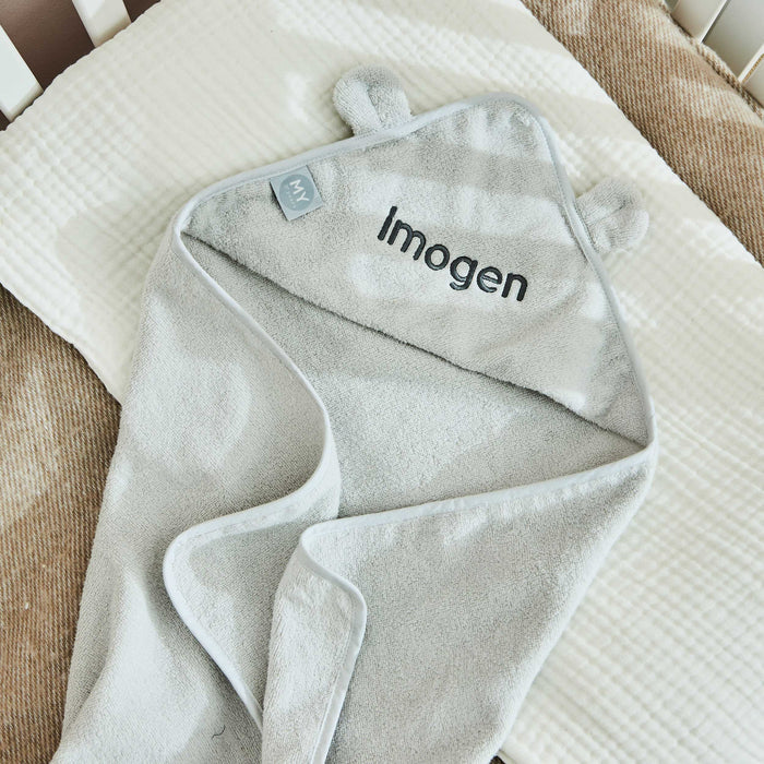 Personalised Small Grey Hooded Towel