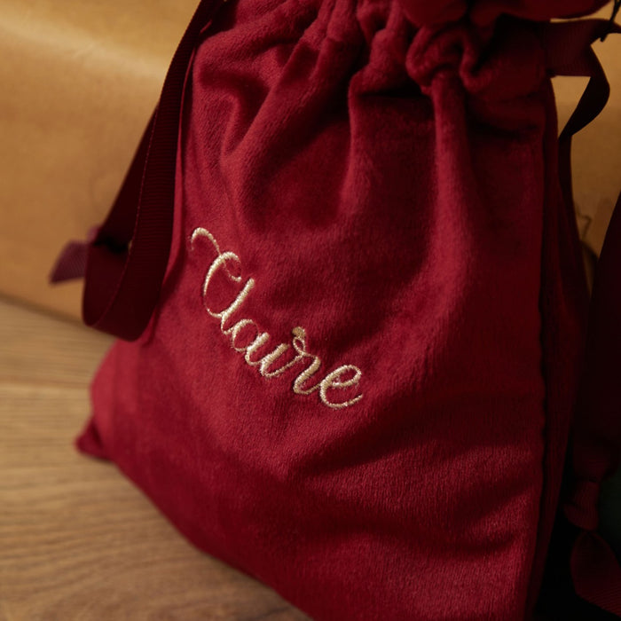 Personalised Small Script Velvet Gift Bag