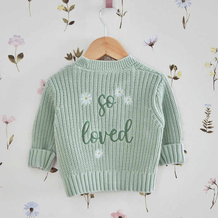 Personalised So Loved Sage Cardigan