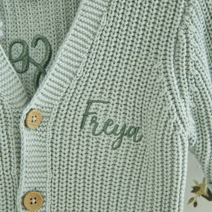 Personalised So Loved Sage Cardigan