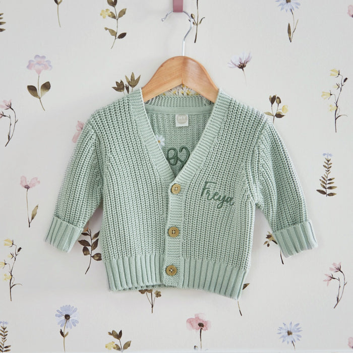 Personalised So Loved Sage Cardigan