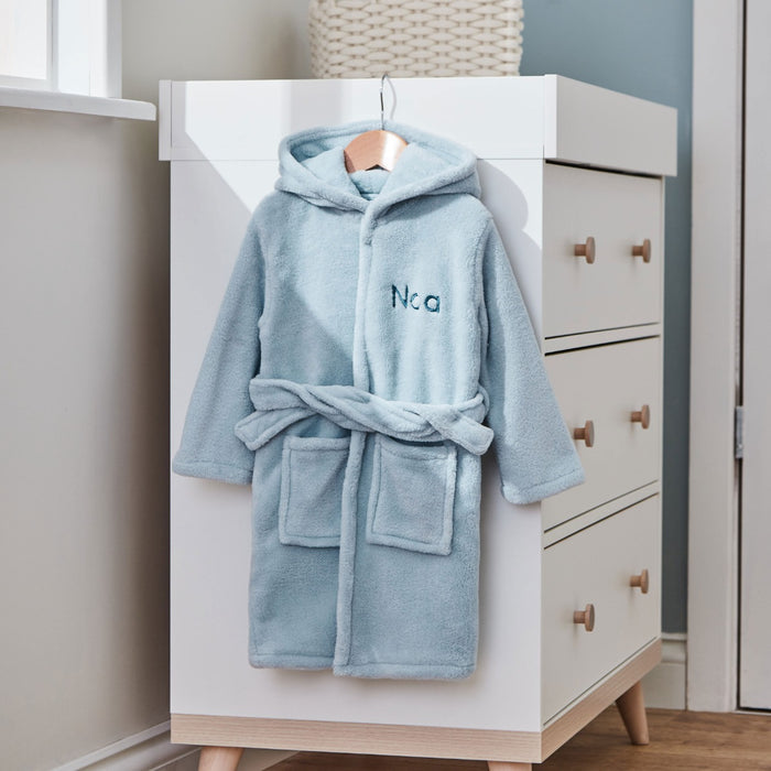 Personalised Soft Blue Fleece Robe