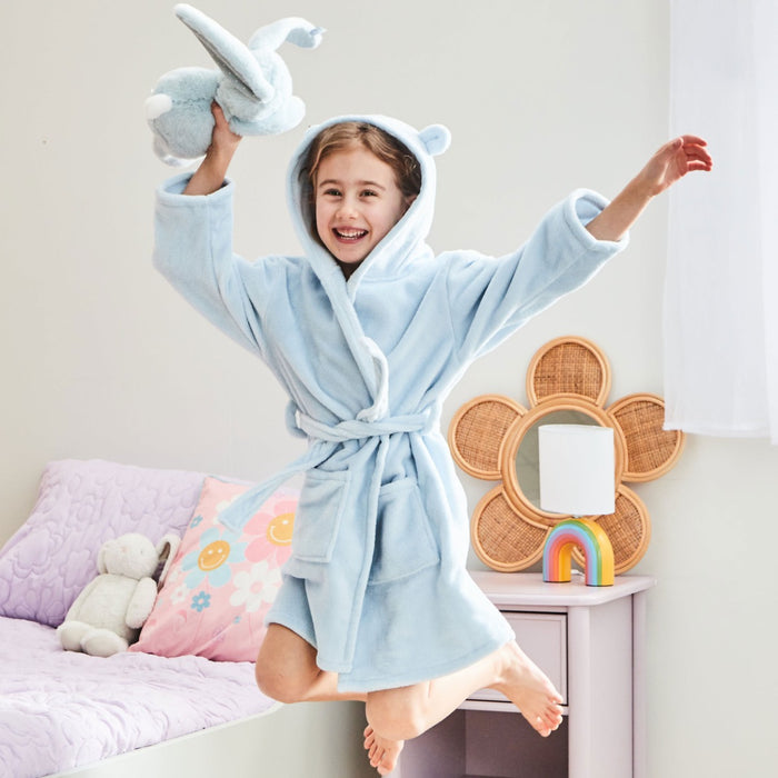 Personalised Soft Blue Fleece Robe
